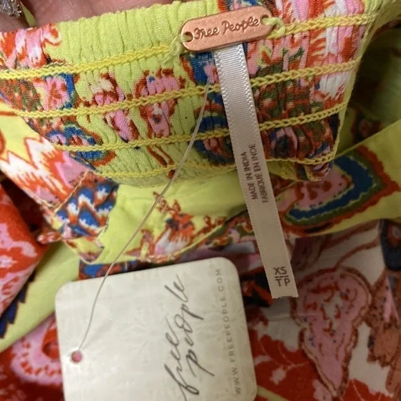 Free People | Bali Citrus Skies Jumpsuit In Lime Green Size XS - Picture 6 of 6